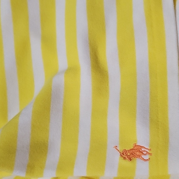 Ralph Lauren Yellow & White Striped Tee Logo NWOT Short Sleeve Size Large - Picture 8 of 8